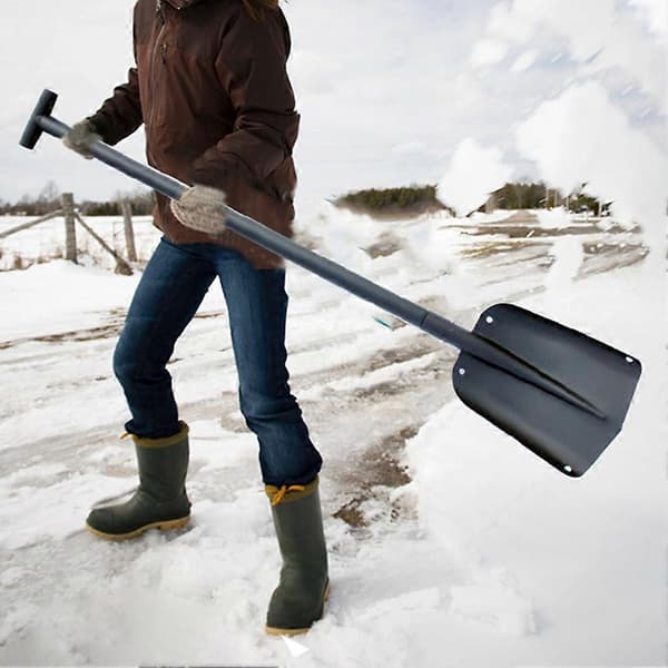 Sammenleggbar multifunksjonell spade for bil, camping, snøspade, snøspade med jernhåndtak