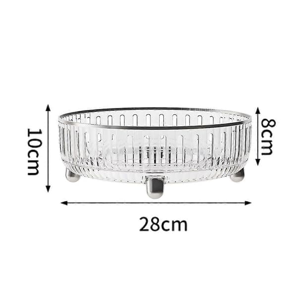 360-graders Roterende Makeup Organizer til Kommode, Kosmetikopbevaring med Rum til Parfumer, Transparent-Hvid, A