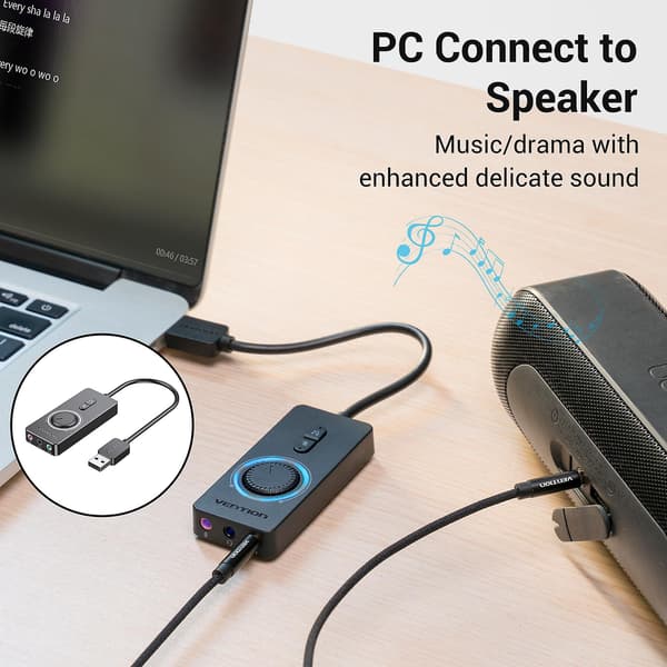 Ekstern Stereo Lydadapter Audio Adapter Ingen Drivere Nødvendige USB Lydkort Til Bærbare Computere Windows