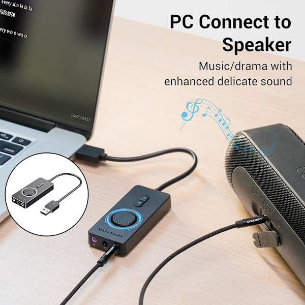 Ulkoinen Stereo Äänisovitin Äänikortti Ei Tarvetta Ajureille USB Äänikortti Kannettaville Tietokoneille Windows