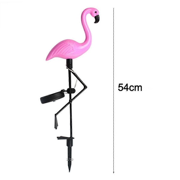 2-pak Pink Flamingo Solar Udendørs LED Plænelampe Dekorativ Pindlampe Pink Flamingo Havestiklampe