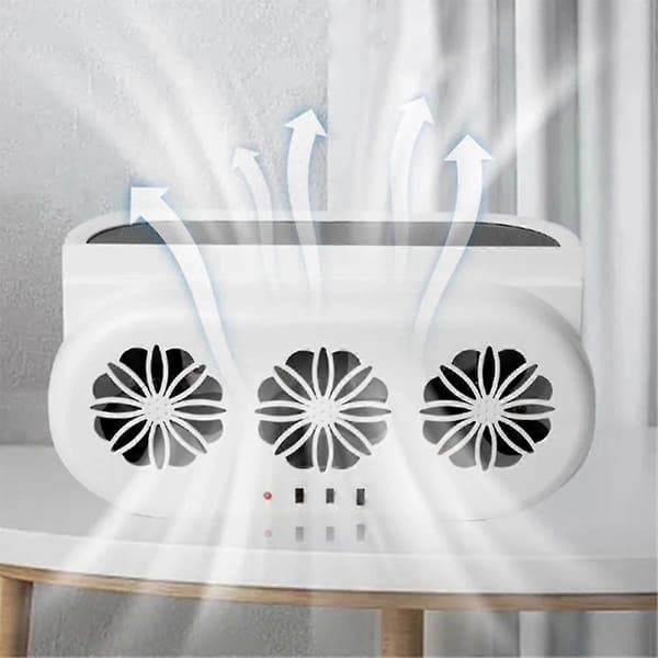 Bil Eksosvifte Solcelledrevet og USB-lading Vindusventilator 3 Vifter Foran Bak Interiør Radiator Kjølesystem B
