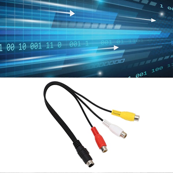 Mini DIN 7 -nastainen 3 RCA -kaapeli punainen keltainen valkoinen Mini DIN 7 -nastainen uros - 3 RCA -naarasjohto videoadapterikaapeli 0,3 m