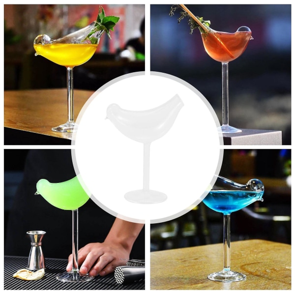 150ml Creative Bird Shape Cocktail Goblet Glas Personlighed Molecular Røget Modeling Glas Fantas