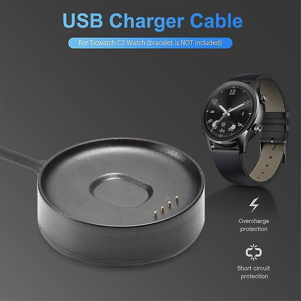 Usb Oplader Base Smartwatch Opladning Magnetisk Oplader Base Kompatibel Med Ticwatch C2