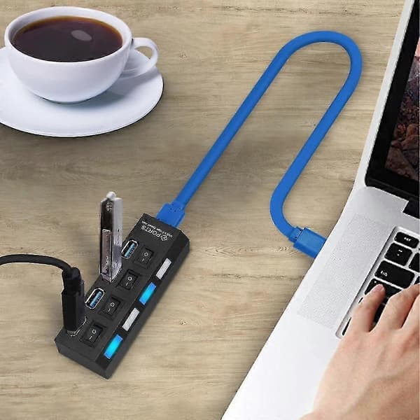 USB-hub 3.0 USB-splitter med flere porte