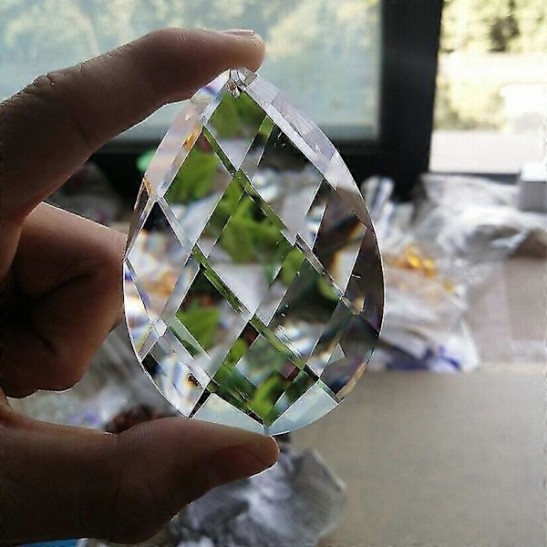 1kpl 80mm Pisaranmuotoinen Kristalliprisma Aurinkosieppari Kirkas Lasikruunu Kristalliosat DIY Riippuva Riipus Korut Välilevy Viistehiottu