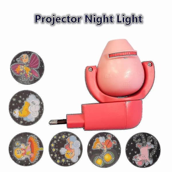 LED-projektor Stjerne Måne Dyr Projektor 6 Bilder Sensor EU-plugg Nattlys Lampe For Barn Barnerom Dekor
