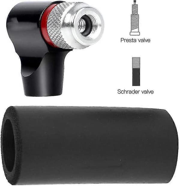 Universal Bärbar Cykel Co2 Däckpump Schrader/presta Ventil Aluminiumlegering Cykelpump Svart