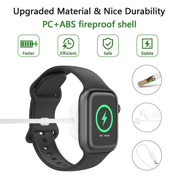 Kompatibel med Watch-lader USB-C, oppgradert hurtigladekabel for Series Ultra2 Ultra 9 8 7 6 5