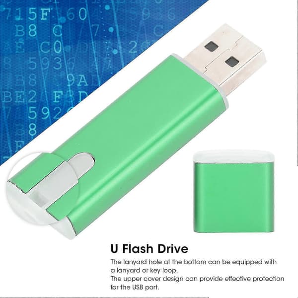 U Memory Stick USB Pendrive Bærbar Flash Drive Mini USB2.0 Skrivebordstilbehør Grøn64GB