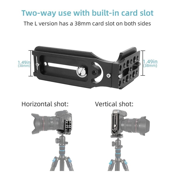 Sammenleggbart universalkamera L Bracket Shot Release L Plate 1/4-inns skrue kompatibel for