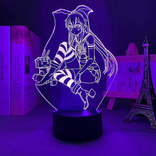 Pojke/flicka Sovrum Anime Kancolle /shimakaze Figur LED-lampa 7/16 Färg Fjärrkontroll Nattlampa 3D Illusion Lampa För Sovrumsinredning USB-lampa Atmosfär