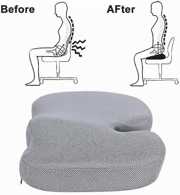 Ortopedisk setepute med gel-memoryskum for lindring av halebeinet