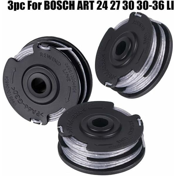 Bosch Art erstatningsspole, pakke med 3 spoler for Bosch Art 24 27 30 30-36 Li gresstrimmere, 18 m, 1,65 mm