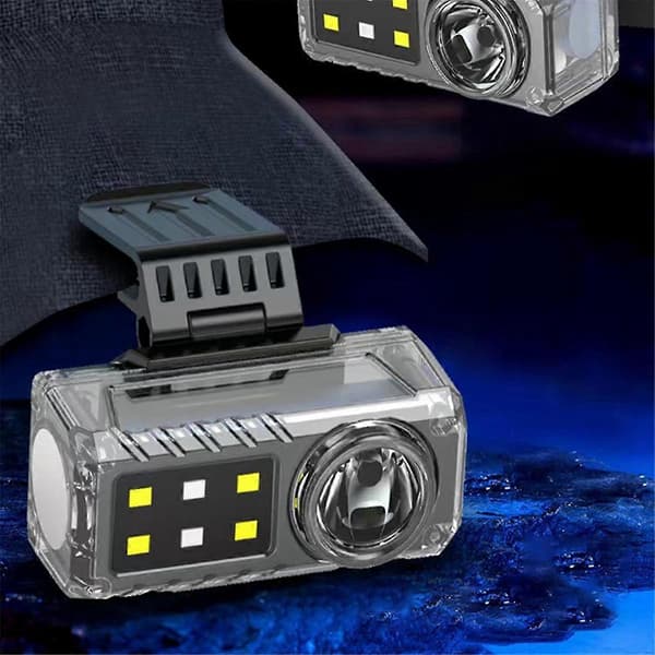 LED Hodelykt Bevegelsessensor Camping Fiske Lanterne med Varsellampe