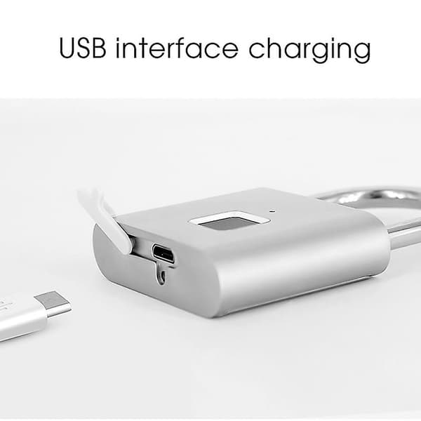 Fingeravtryckslås, bärbart stöldskyddande USB-laddningsbart fingeravtryckslås för skåp, resväskor, ryggsäckar