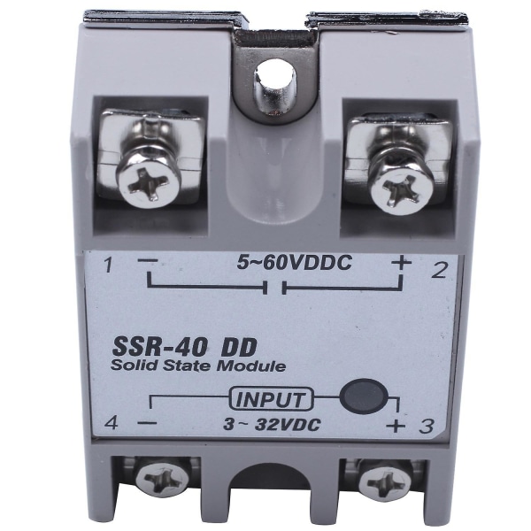 Enfase solid state relé Dc-dc Ssr-40dd 40a Dc3-32v Dc5-60v Hvit+sølv