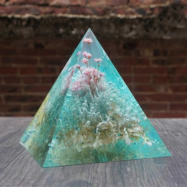 Stor Pyramide Silikone DIY Form til Resin Smykkefremstilling Ornament Hjemmeindretning Hvid