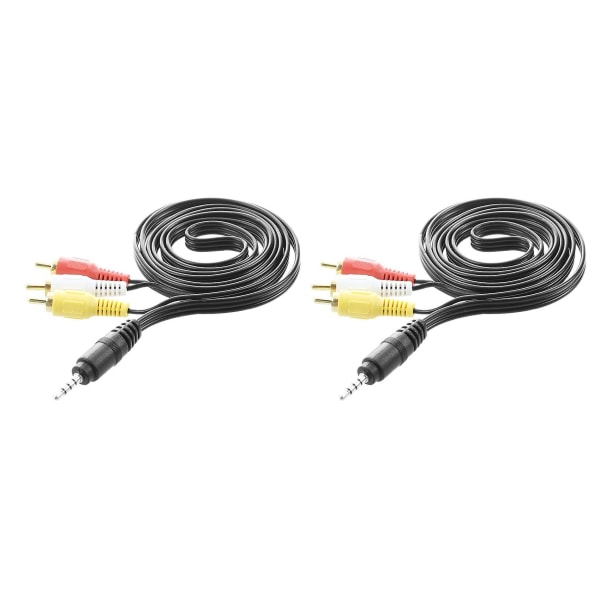 2x 4.9ft 3.5mm Stik til 3 RCA Han Adapter AV Forlængerkabel til TV VCD DVD