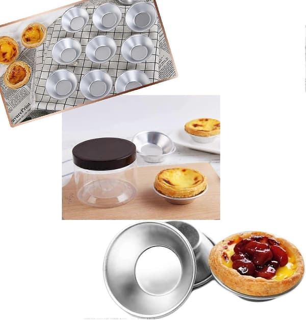 Sett med 24 Tartformer Kakeformer og Bakebrett Eggeterteform