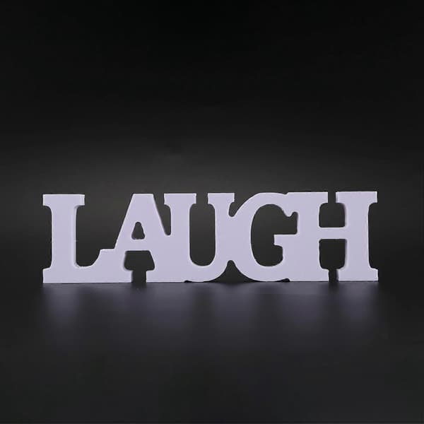 3 st LIVE LOVE LAUGH Träbokstäver för Bröllopsdekoration (Vit)
