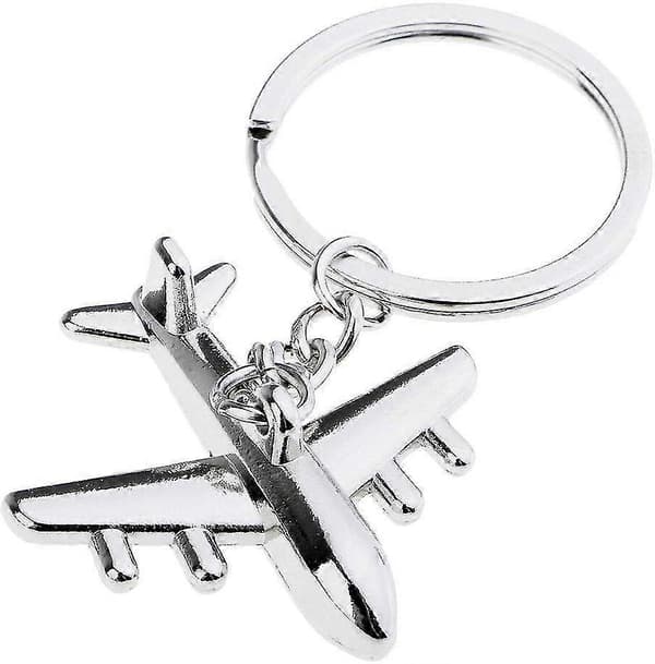 Polerad Silver Flygplansmodell Nyckelring: Unik Flygplansdesign