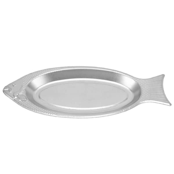 Rustfrit stål fiskformet serveringsfad - tyk, holdbar skål til fødselsdags- og bryllupsfester (lille)