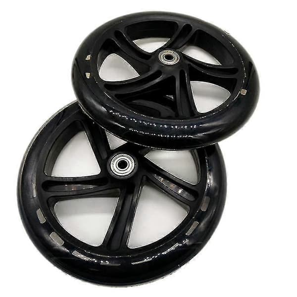 2 Stk. Løbehjul Hjul 200mm Pu Materiale Hjul, Transparent Sort-YuJia