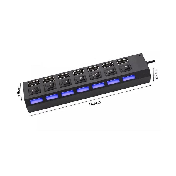 USB Hub 2.0 USB Splitter Multi Hub Adapter USB Flere Porte Strømadapter Med Switch Tilbehør