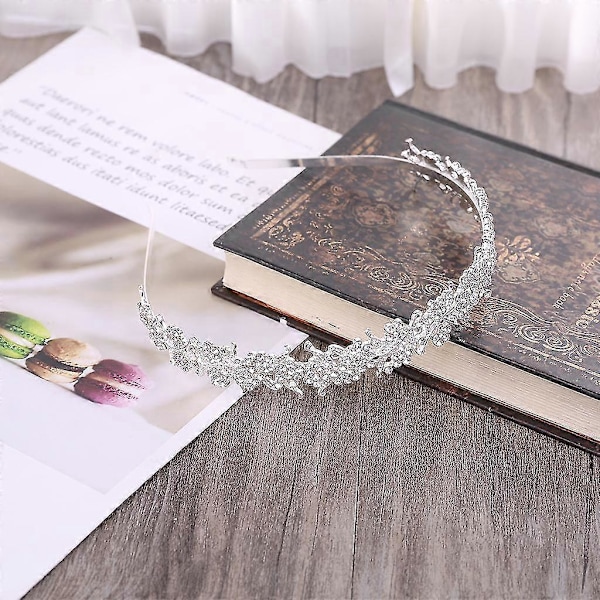Glittrande Blomma Blad Bröllop Brud Blomsterflicka Tiara Nytt Mode
