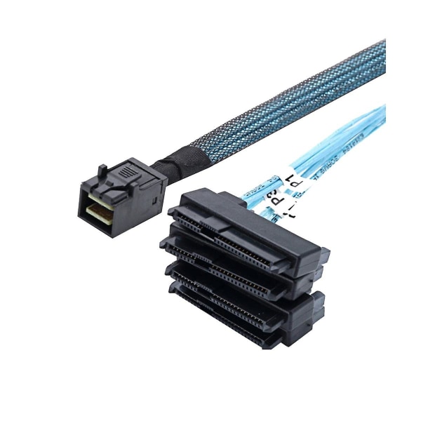 Mini Sas Hd 12g Sff8643 Till 4 Sas 29-stifts Sff8482-kabelkontakter med 15-stifts Sata- power C