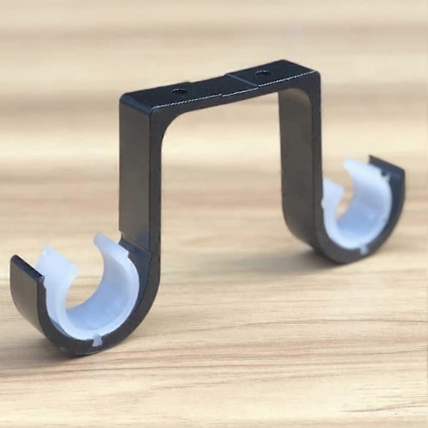 2 stk. Sorte Gardinerstangbeslag i Aluminiumlegering