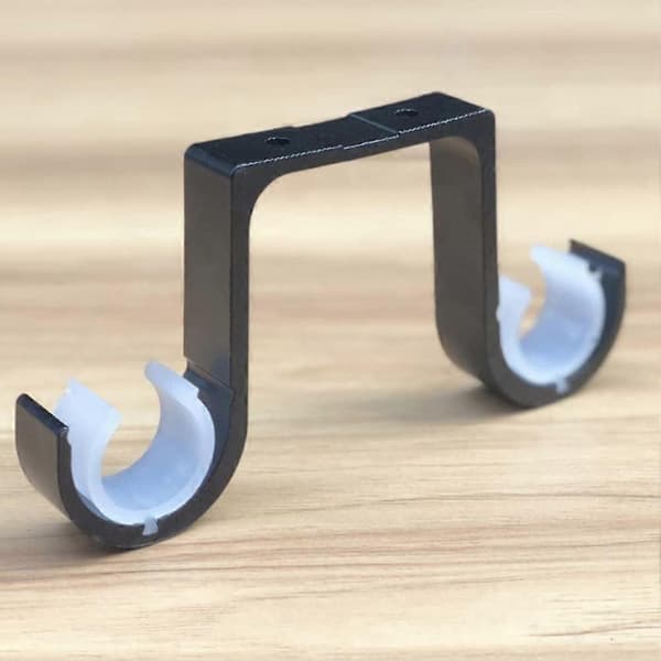 2 stk. Svarte Gardinstangbraketter i Aluminiumlegering