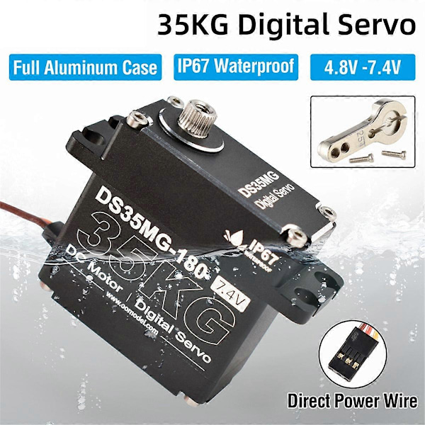 35KG RC Servomotor för RC Bil Robot Mekaniska Armar, 180 Grader
