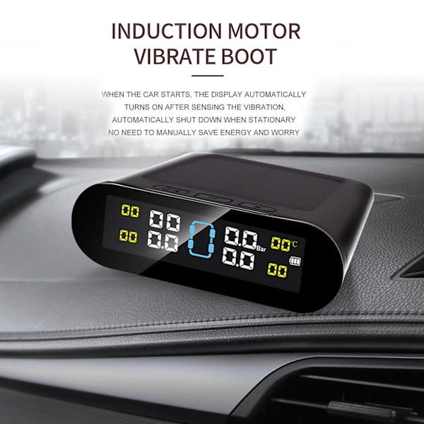 Bil TPMS Multifunktionel Realtids Overvågning Universal LCD Display Trådløs Dæktrykssensor til Bil