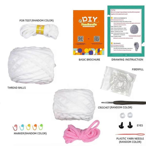 Virkningskit DIY Virkningskit med Garnstickor Plyschdocka Enkelt