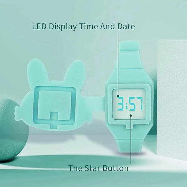 Børneur, Pigeur Digitalt Sødt Form LED Mode Silikone Rem Clamshell Design Armbåndsur Pige