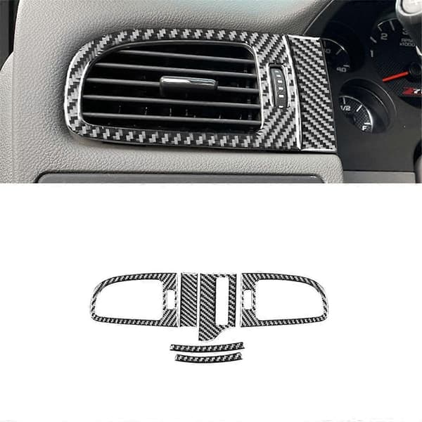 For 2007-2013 Karbonfiber Dashbord Side Luftuttak Ventil Ramme Deksel Trim Interiørtilbehør