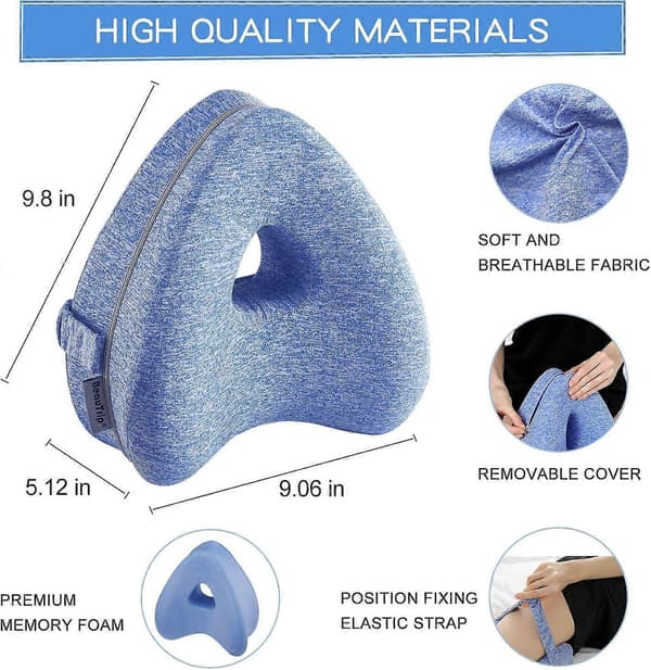 Benkudde | Ergonomiska sidokuddar | Knäkudde i memory foam med rem för sidan