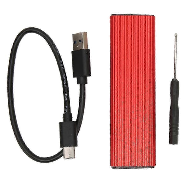 M.2 SSD Kabinett Adapter Verktøyfri Installasjon USB C 3.1 NGFF Protokoll Rød Mobil Ekstern Datamaskin SSD