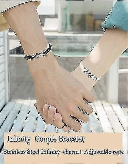 2 stk./sett Rustfritt Stål 8 Infinity Pararmbånd