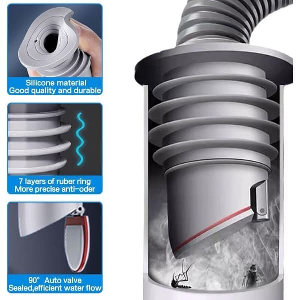 Vattentät, luktsäker propp - tvättmaskinsslang Ø35-40mm (1 styck)