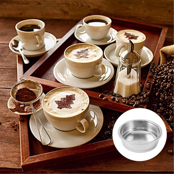 51 mm filterkurv 1/2/4 kopp for espresso bunnløst portafilter, kompatibel med 51 mm kaffemaskin