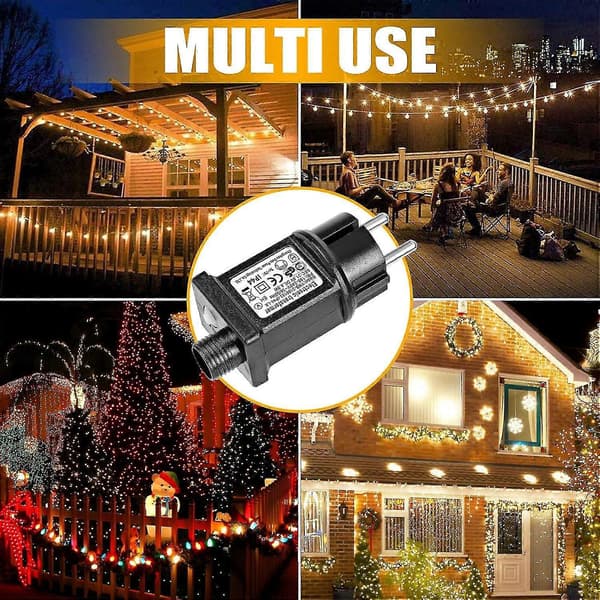 2-delt Transformert 31V 6W LED Strømforsyning, Lavspenningsadapter Blinklys IP44 Med 8 Moduser, Timer Og Minnefunksjon For Lys