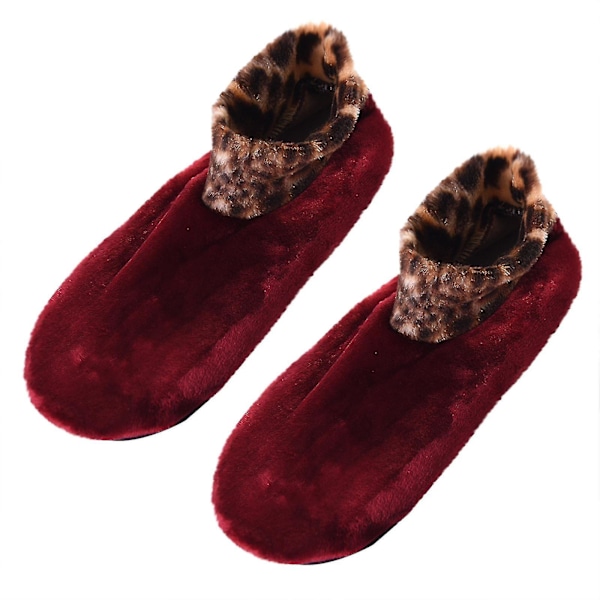 Efterår og vinter børns leopardprint gulvsokker dobbelt lag plus fløjl fortykkelse skridsikker varme ikke ned fløjl yoga dansesokker