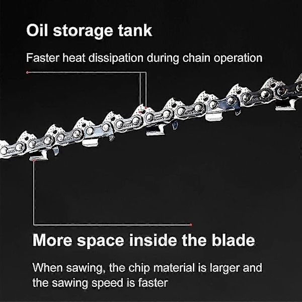 3-delarsats Universal Sågketingar för Motorsåg 3/8 Lp Pitch Halvmejsel Gasdrivna Motorsågskedjor Passar