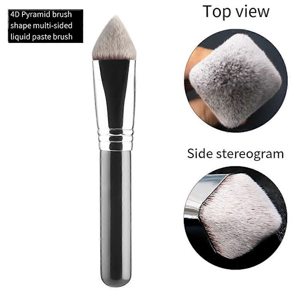 4-pak til fuld ansigts multifunktionel foundationbørste 3D 4D multi-facetteret makeupbørste pudder flydende concealerbørste