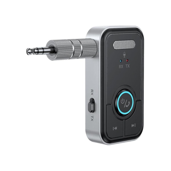 Bluetooth 5.3 Car Aux Audio Adapter Receiver 3,5 mm Jack Trådlös ljudsändare för bilhörlurar
