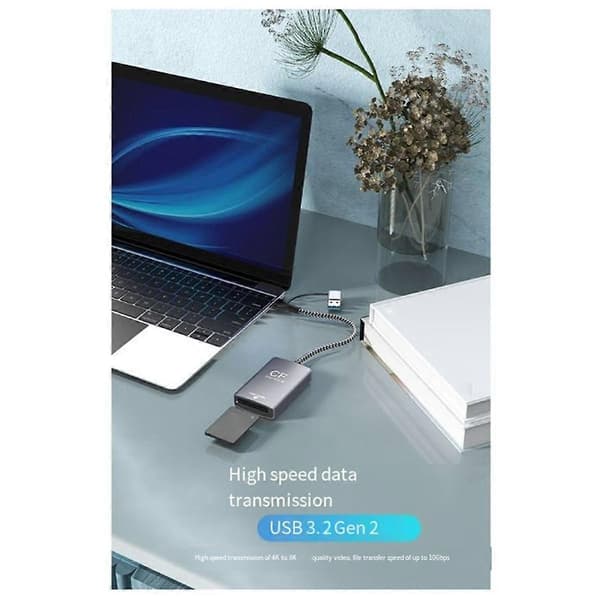 2 i 1 Express Type B SD-kortleser Express-kortleser Type B Adapter USB 3.2 10Gbps Bærbar Express-leser